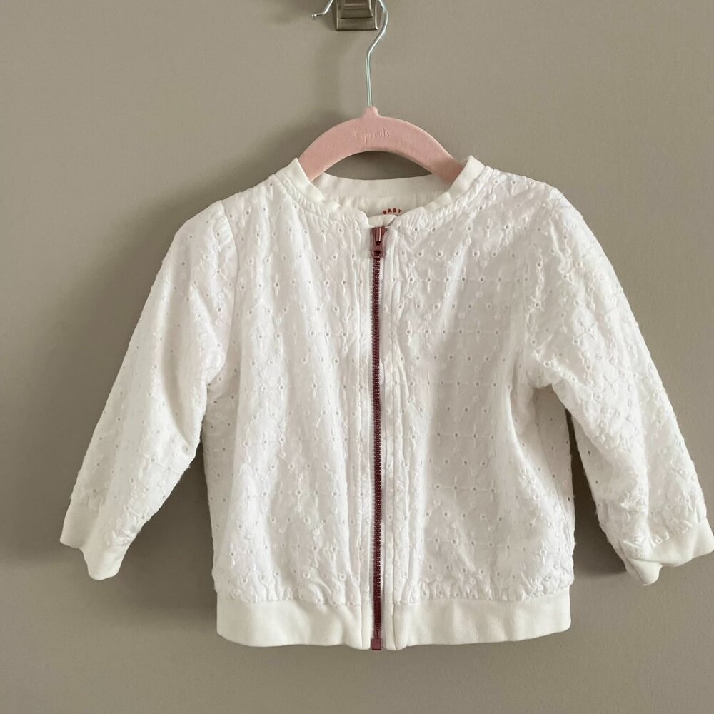 Size 18m - Cat & Jack - white eyelet bomber jacket